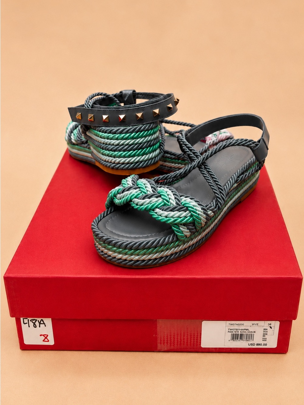 Valentino Garavani | Rope Platform Sandals | Size 38 | Box & Dust Bag